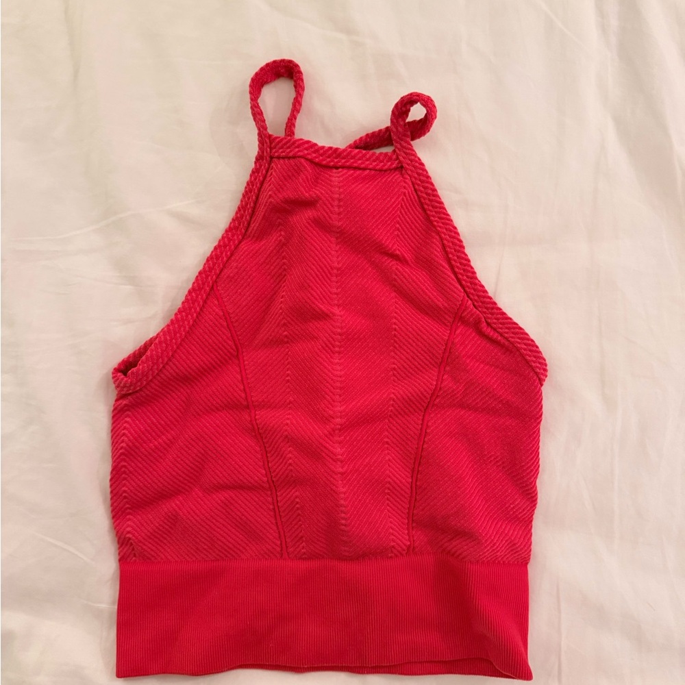 Free People Pink Striped Halter Top